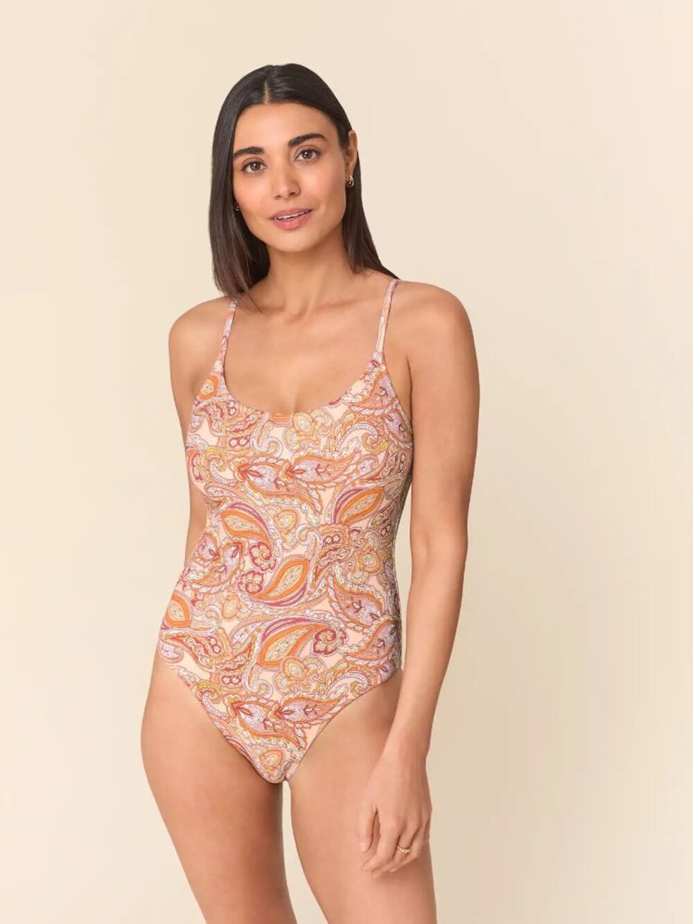 Andie The Amalfi One Piece - Eco Nylon - Sunset Paisley - Long Torso Size 3X NWT